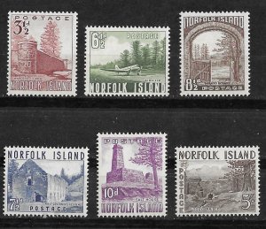 Norfolk Is. #  13-18 Definitives  (6)  Mint NH