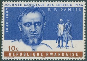 Rwanda 1966 SG140 10c Father Damien MLH