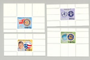 Tonga #828-831 Rotary, Kennedy, Peace Corps 4v Chromalin Proofs