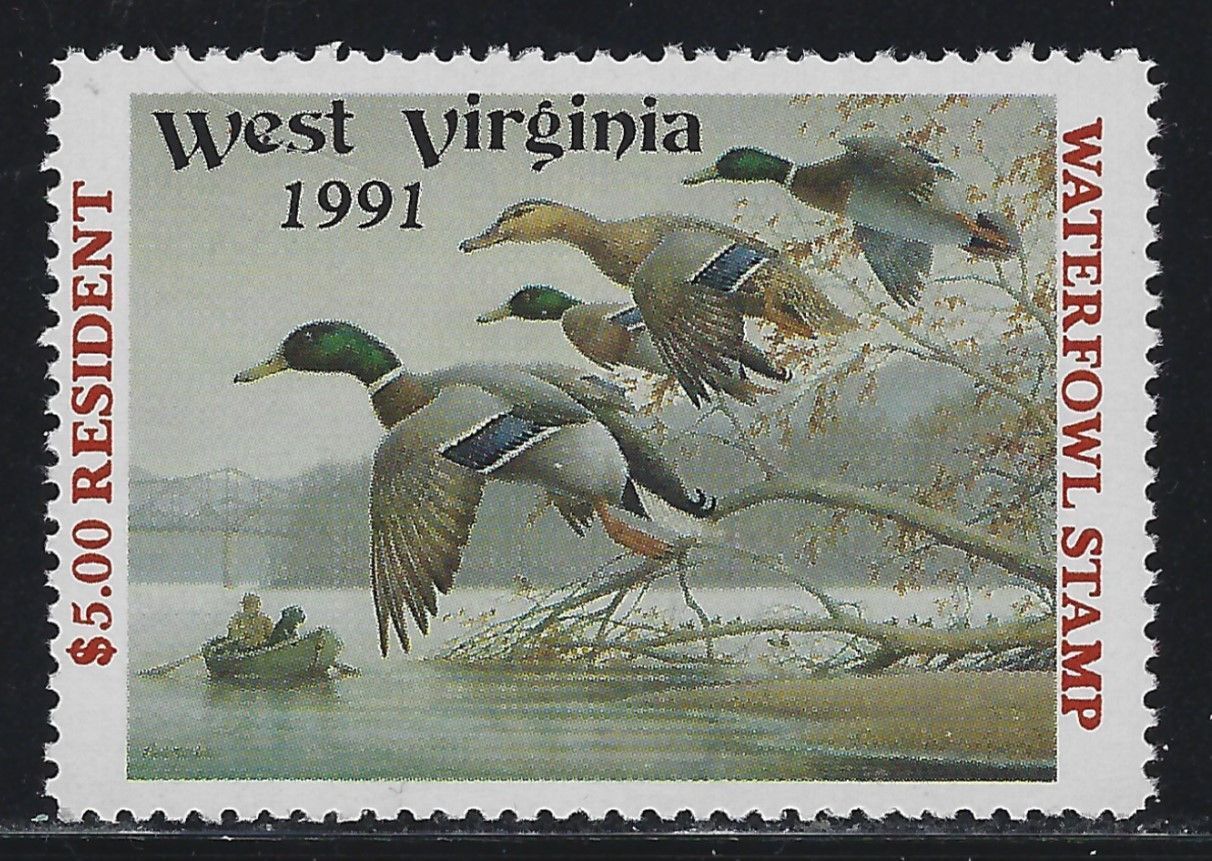 1991 5.00 Lot D636 West Virginia Duck Stamp MNH OG United States