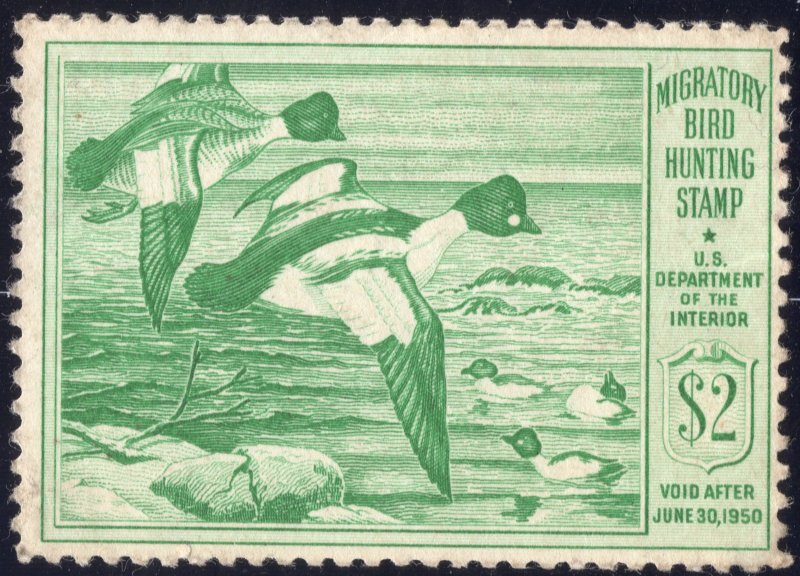 Unused 1949 Duck Hunting Permit Stamp SC# RW16