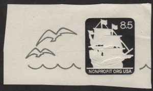 SC#U610 8.5¢ The Mayflower Nonprofit Org Cut Square (1986) Used