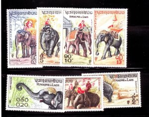 LAOS Sc 41-47 NH ISSUE OF 1958 - ELEPHANTS