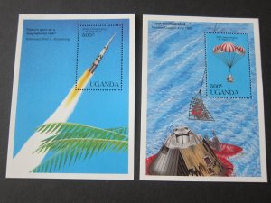 Uganda 1989 Sc 701-2 space set MNH