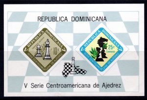 Dominican Republic 1967 C152a.CHESS CENTRAL AMERICAN CHAMPIONSHIP S/S IMPERF.MNH