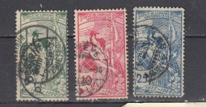 J48772 J LStamps 1900 switzerland  set used #98-100 allegory