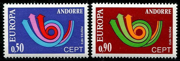 HERRICKSTAMP ANDORRA-FRENCH Sc.# 219-20 Europa NH Stamps Cat. Value $20.00