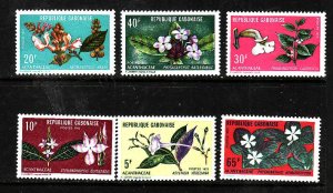 Gabon-Sc#284-9-unused NH set-Flowers-Flora-1972-