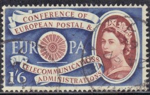 GREAT BRITAIN SC# 378 **USED** 1960 1s6p SYMBOLIC WHEEL  SEE SCAN