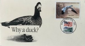 Philaspec Hand Crafted RW55 WHY A DUCK? Federal Duck Stamp $10.00 Snow Goose