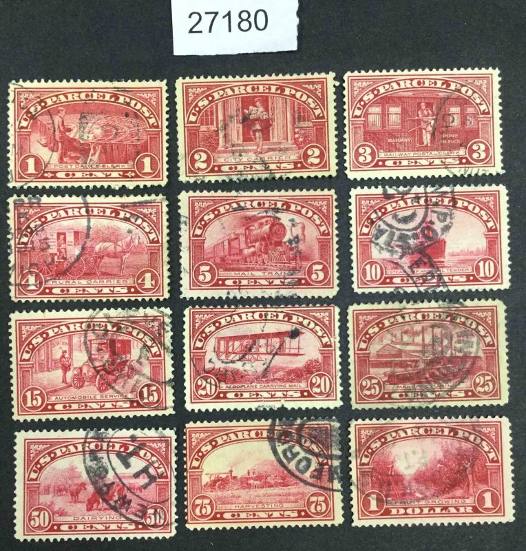 US STAMPS #Q1-Q12  USED LOT #27180