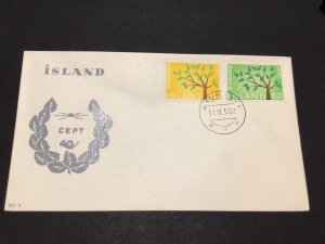 Iceland 1962 Europa  first day issue postal cover Ref 60345