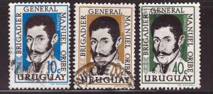 Uruguay Scott 671-673 Used stamp set