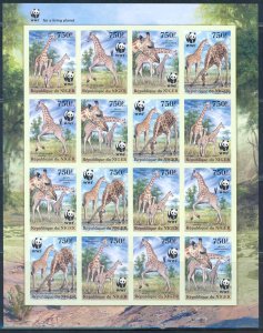 NIGER 2013 FAUNA OF AFRICA  GIRAFEE  WORLD WILDLIFE FUND SHEET (16)  IMP MINT NH