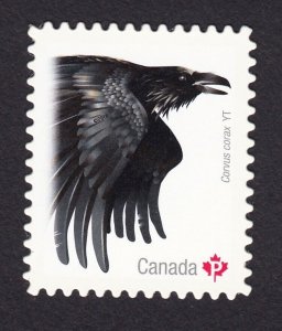 DIE CUT = RAVEN = Crow = Booklet stamp = BIRDS of Canada 2016 #2933i MNH