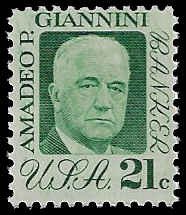U.S. #1400 MNH; 21c Amadeo Giannini (1973) (5)