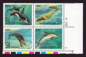 U.S.#2511a Sea Creatures, plate block