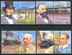 Nevis 438-441ab MNH Great Western Railway 150th Ann 1985 Engineers Bridge s5446