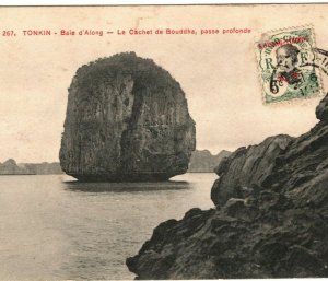 Indochina VIETNAM Postcard *Ha Long Bay Buddha* Cochinchina 1900s {samwells}PC44