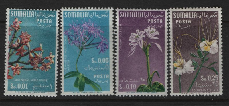 SOMALIA, 198-201, (4)SHORT SET, HINGED, 1955, FLOWERS