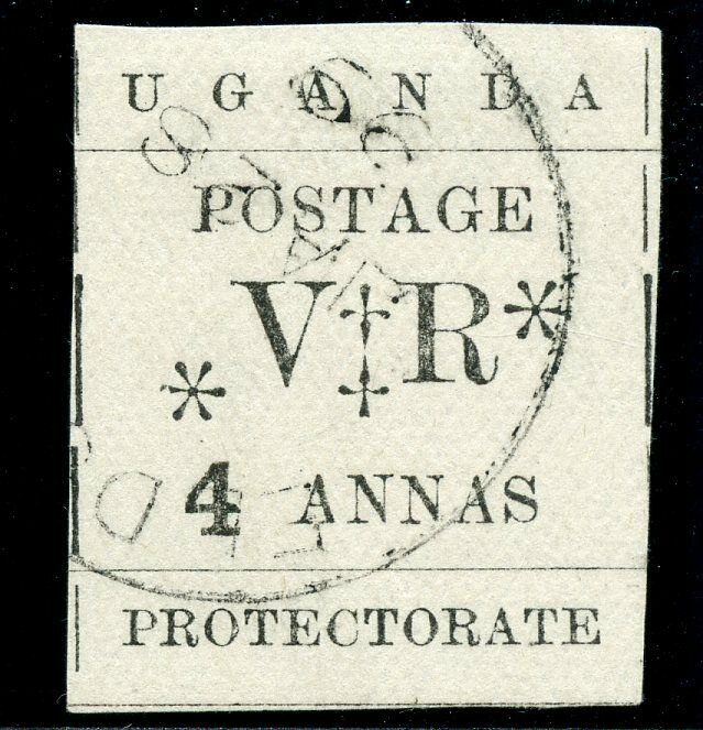 Uganda 1896 QV 8a black very fine used. SG 58. Sc 65.