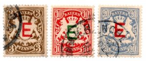 German States Bayern Railway Official Stamps Overprinted SGR133-136 1908