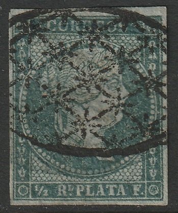 Cuba 1855 Sc 1 used tiny thin