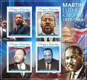 Stamps. Martin Luther King 2020 year 1+1 sheets perforated Sao Tome