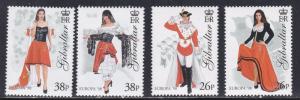 Gibraltar # 760-763, Europa '98, Costumes, NH, 1/2 Cat.