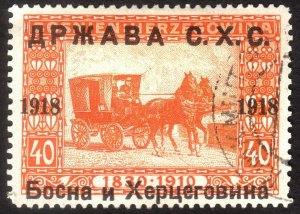 1918, Bosnia 40h, Used, Sc 1L7