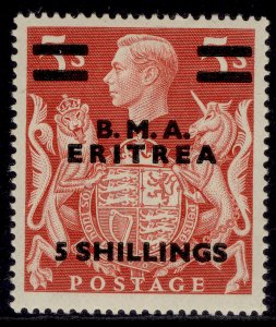 BRITISH OC OF ITALIAN COLONIES GVI SG E11, 5s on 5s red, LH MINT. ERITREA