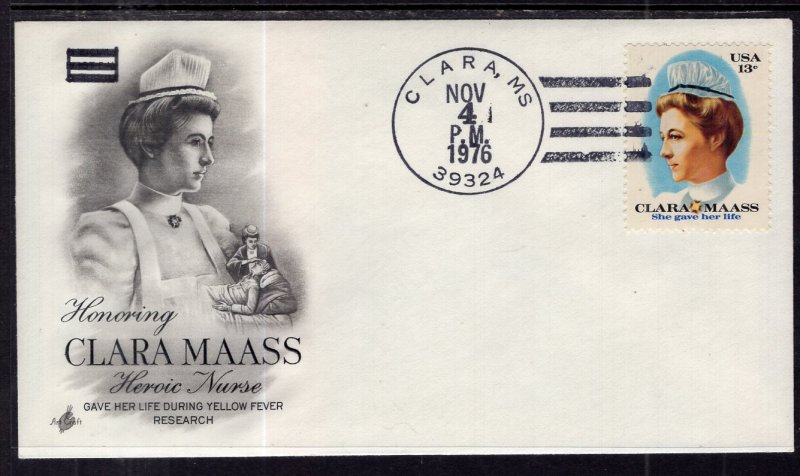 US 1699 Clara Maass Artcraft U/A FDC