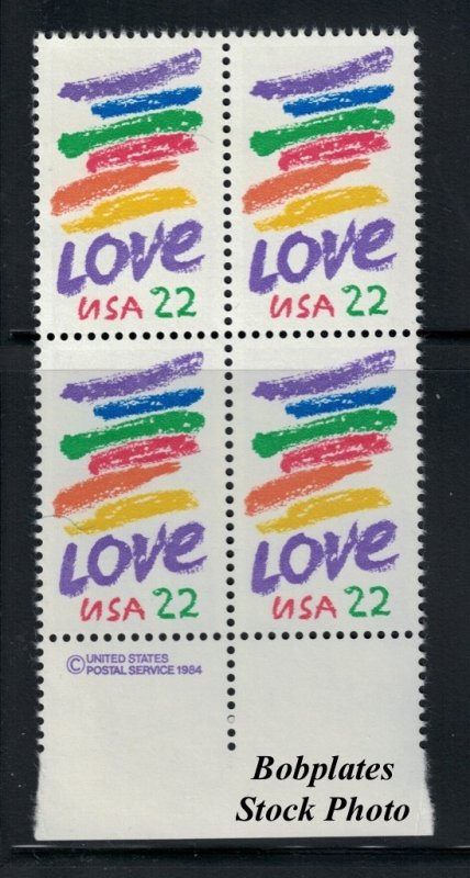 BOBPLATES #2143 Love Copyright Block  MNH ~ See Details for Positions