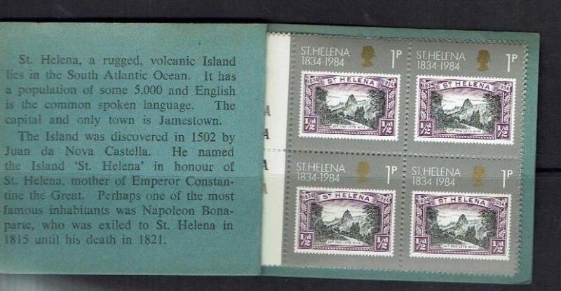 St Helena: 1984 Stamp Booklet, £1.04 face, Stamp Centenary issue, MNH