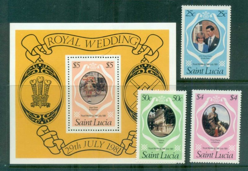 St Lucia 1981 Charles & Diana Royal Wedding + MS MUH lot81875