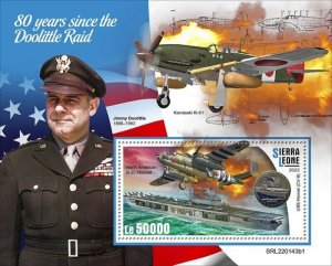 Sierra Leone - 2022 WWII Doolittle Raid - Stamp Souvenir Sheet - SRL220143b1