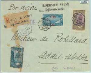 83222 - DJIBOUTI - Postal History - FIRST FLIGHT  to ADDIS ABEBBA 1930 # 2