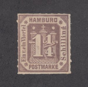 Hamburg Sc 24 MOG. 1866 1¼s violet Numeral, clear HR, F-VF
