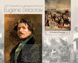 St Thomas - Eugene Delacroix, Artist - Stamp Souvenir Sheet ST13108b