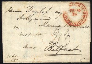 Mexico, 1843 Folded letter from Mexico City, via Veracruz to Hollywood (near ...