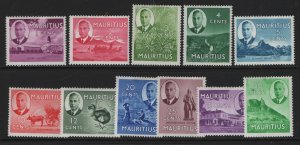 MAURITIUS, 235-245  MINT HINGED  SHORT   SET