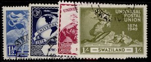 SWAZILAND GVI SG48-51, anniversary of UPU set, FINE USED.