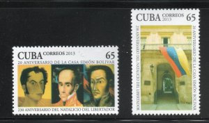 CUBA Sc# 5426-5427  SIMON BOLIVAR explorer politician  CPL SET of 2   2013  MNH