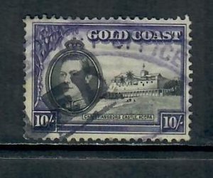 GOLD COAST 1938 CHRISTIANSBORG CATLE 10s USED, HEAVY POSTMARK