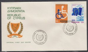 Cyprus Scott 432-3 FDC - 1975 Anniversaries