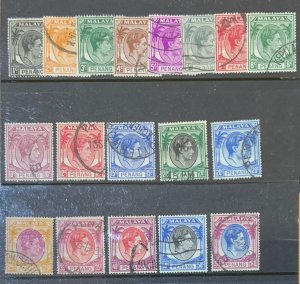 MALAYA.PENANG 1949 DEFINITIVES TO $1. SG3-20 USED. CAT £50