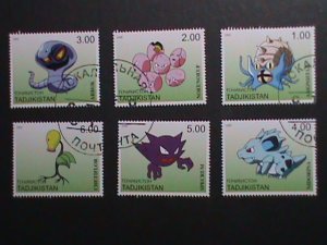 ​TAJIKISTAN -2000 LOVELY FAMPOUS POKEMON CTO FANCY POSTAL CANCEL VERY FINE