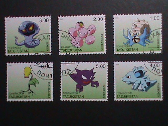 ​TAJIKISTAN -2000 LOVELY FAMPOUS POKEMON CTO FANCY POSTAL CANCEL VERY FINE