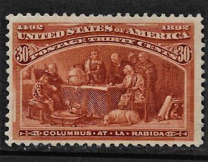 US 1893 Sc. #239 FVF HR DG, tiny bends, Columbian Exposition, Cat. Val. $225
