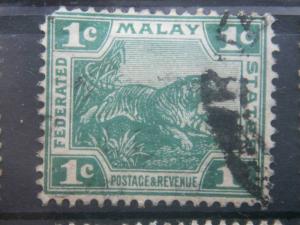 MALAYA, 1906, used 1c, Tiger Scott 38